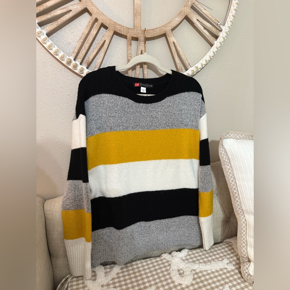 Colorful Striped Crew Neck Sweater